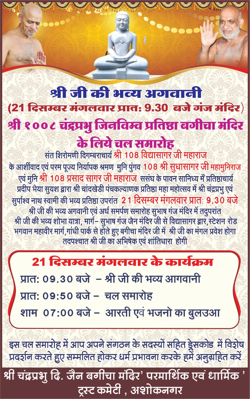 Shri Digamber Jain Chandraprabhu Jinalaya, Bagicha Mandir, Mandi Road, Ashok Nagar (M.P.) image 5