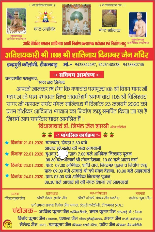 Shri 1008 Shri Shantinath Digamber Jain Mandir, Indrapuri Colony, Tikamgarh (M.P.) image 1