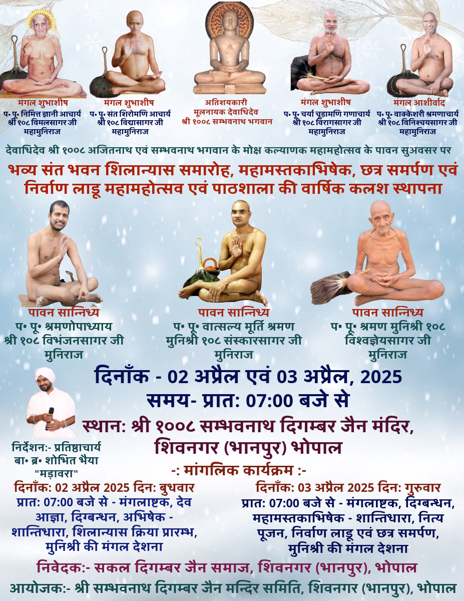 Shri 1008 Sambhavnath Digamber Jain Mandir, Shiv Nagar, Oriya Basti Colony, Bhopal (M.P.) image 1