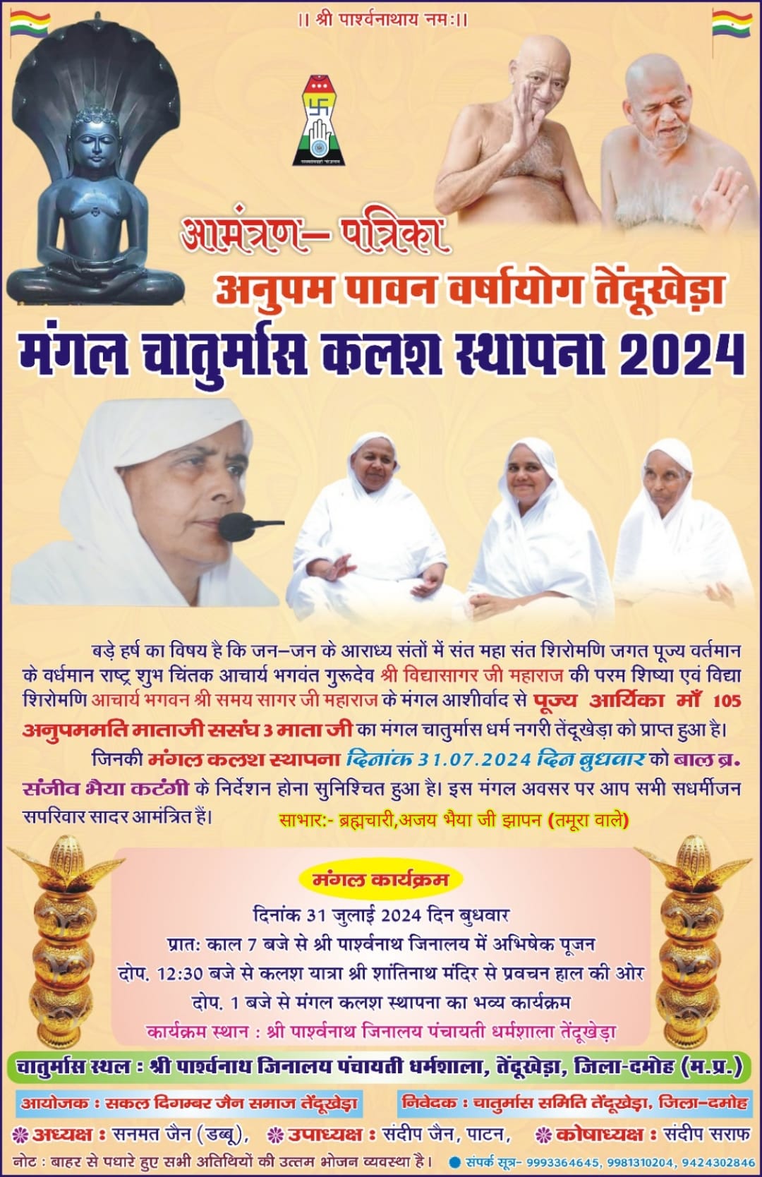 Shri 1008 Parshvnath Digamber Jain Mandir, Tendukheda, District - Damoh (Madhya Pradesh) main image
