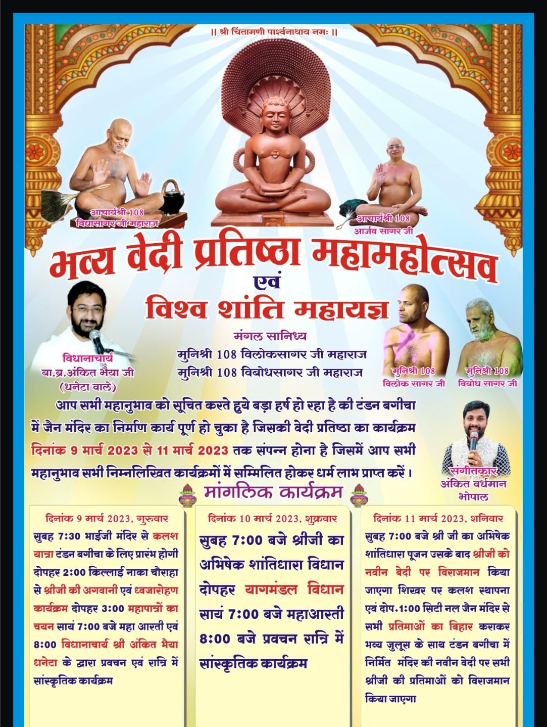 Shri Chintamani Parshvnath Digamber Jain Mandir, Tandon Bagicha, Damoh (M.P.) main image