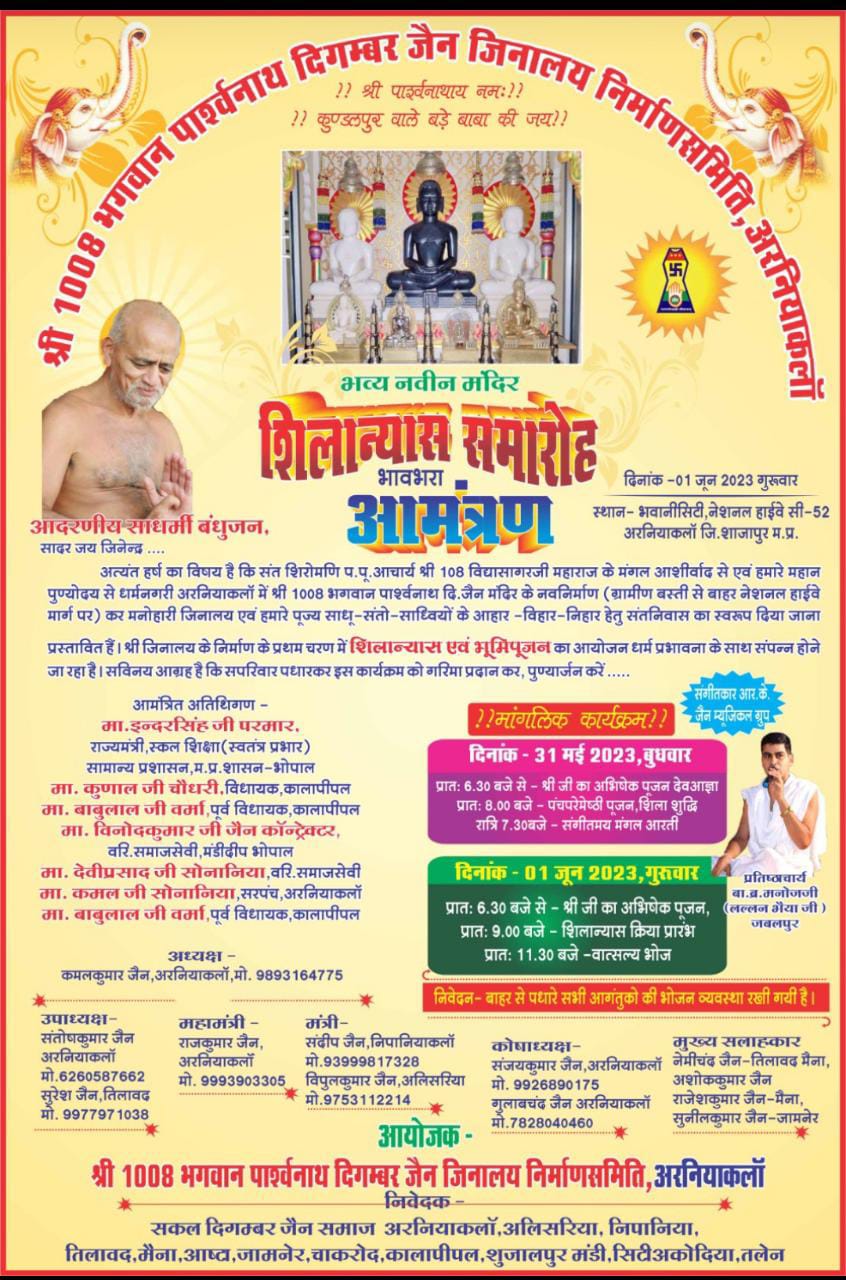 Shri 1008 Bhagwan Parshvnath Digamber Jain Mandir, Aranya Kalan, District - Shajapur (M.P.) main image