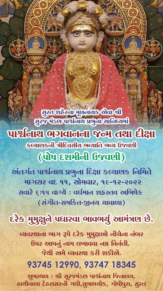Shri Surajmandan Parshvnath Jain Derasar, Gopipura Road, Gopipura, Surat (Gujarat) main image