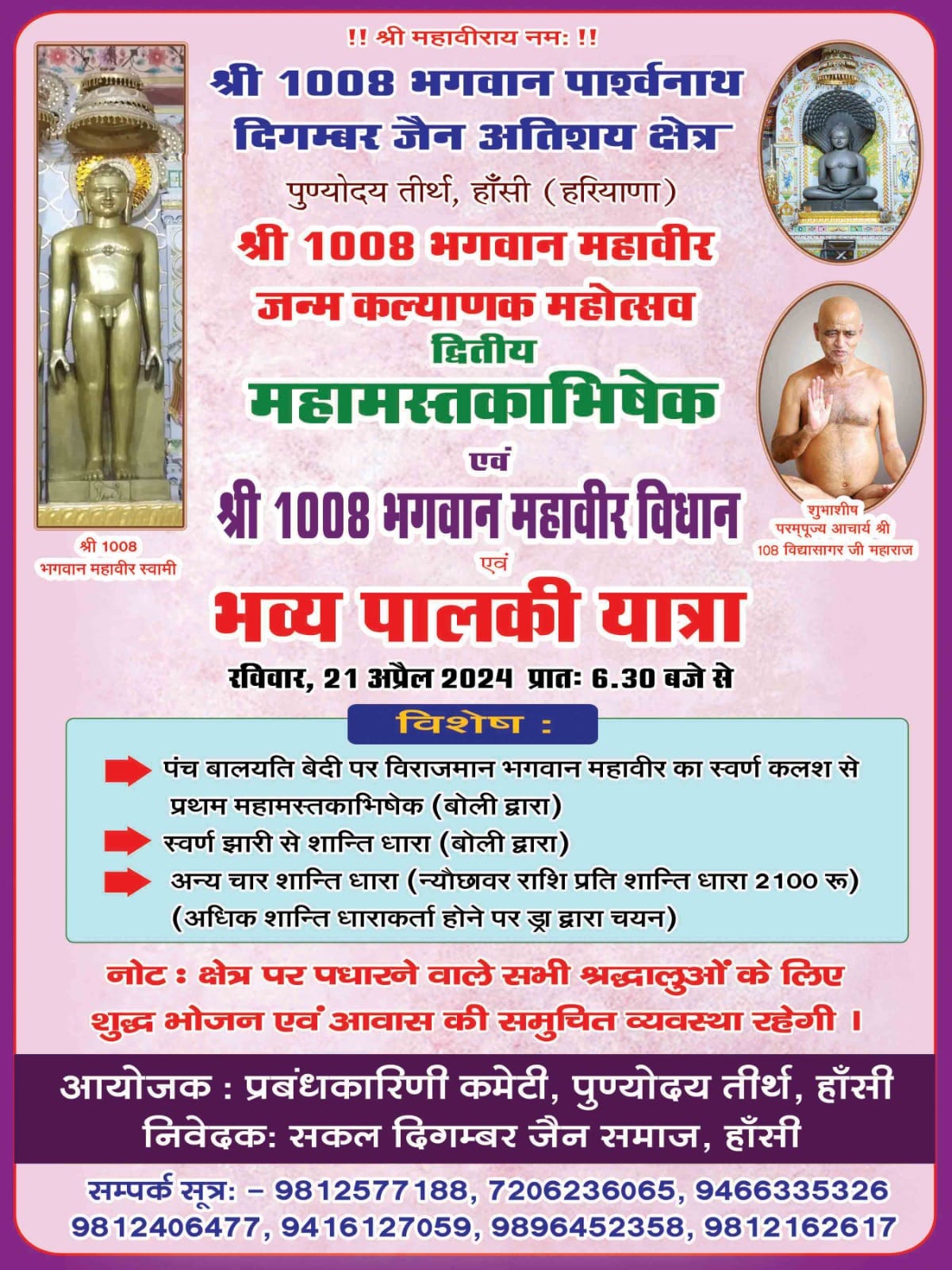 Shri 1008 Bhagwan Prashvanath Digamber Jain Atishaya Kshetra Punyodaya Teerth, Hansi, District-Hisar (Haryana) main image